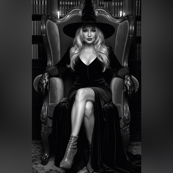 Newport News Jackets & Blazers - Elegant Maxi Black Velvet Jacket